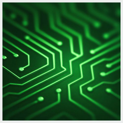 Grafik Leiterplatte als Symbol für Elektrik und Elektronik im Automobilbau