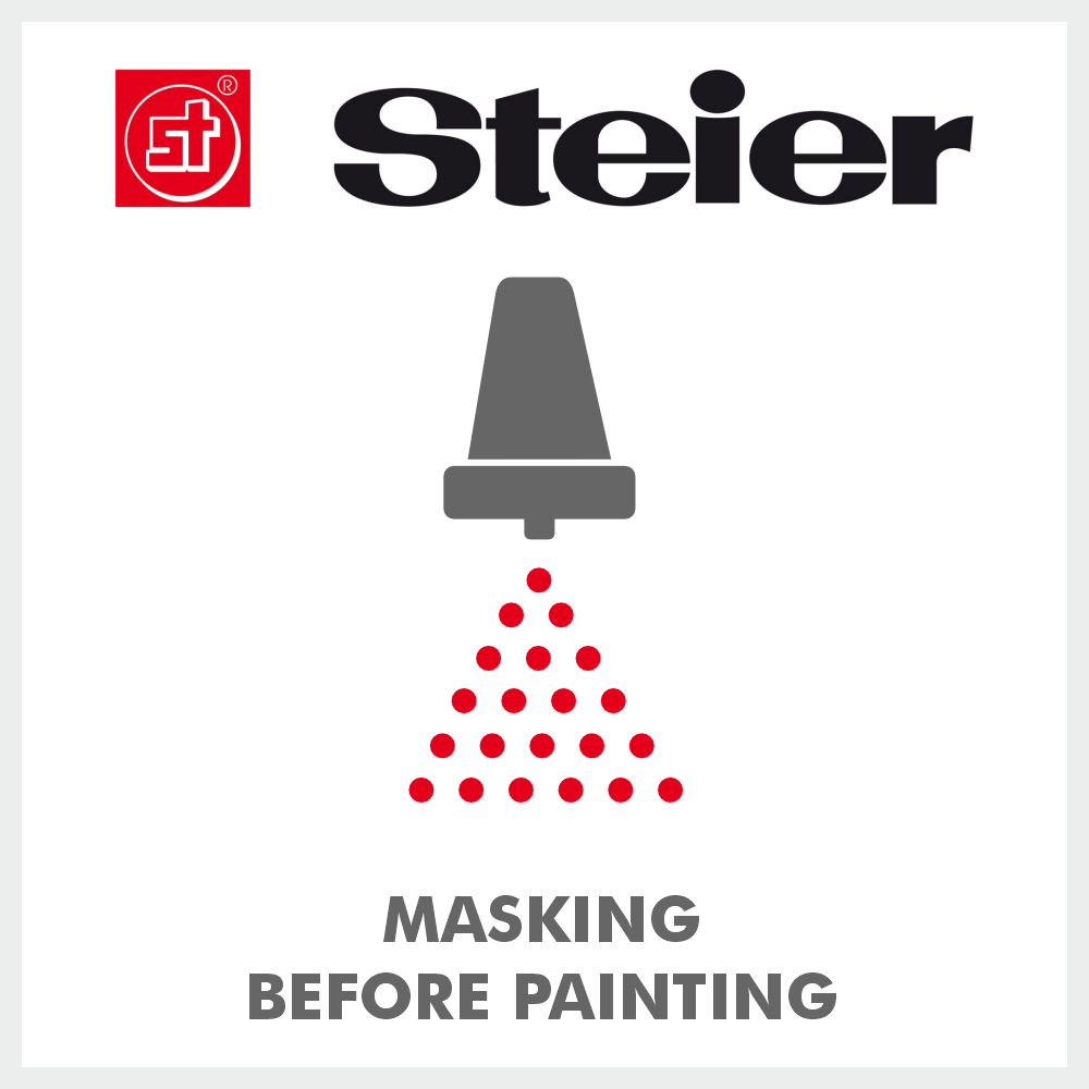 Spray head icon as a symbol for masking before painting