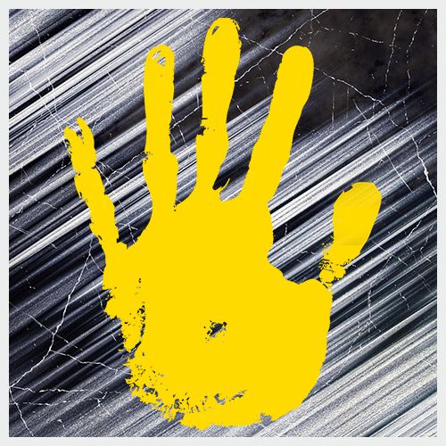 Grafik Handsymbol als Zeichen für Oberflächenschutz im Maschinenbau