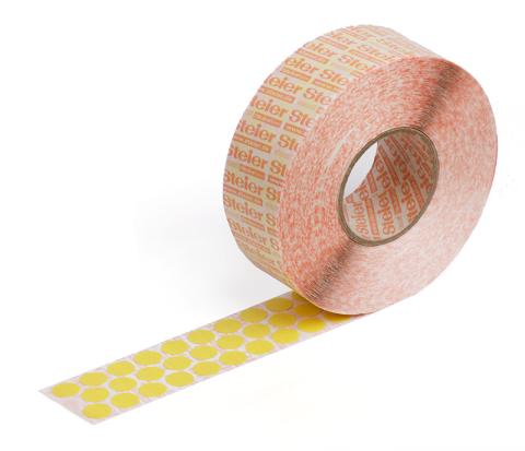 yellow self-adhesive fabric marking dots 