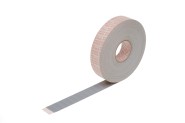adhesive labels, made from grey special fabric, tolerant of temperatures up to 180°C; for the attachment of transport documents to re-usable plastic containers 30 x 15 mm