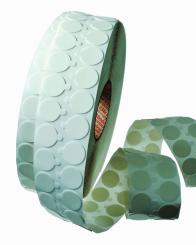 Selbstklebende Formstanzteile / Klebepunkte aus doppelseitig klebendem, weißen Polyethylen-Schaum, permanent klebend 