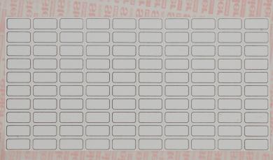 white fabric equipment labels for manual marking, supplied in packs of 100 sheets 